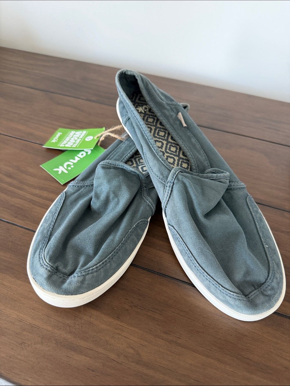 Sanuk Women's Slip-On Canvas Shoes in Slate Blue